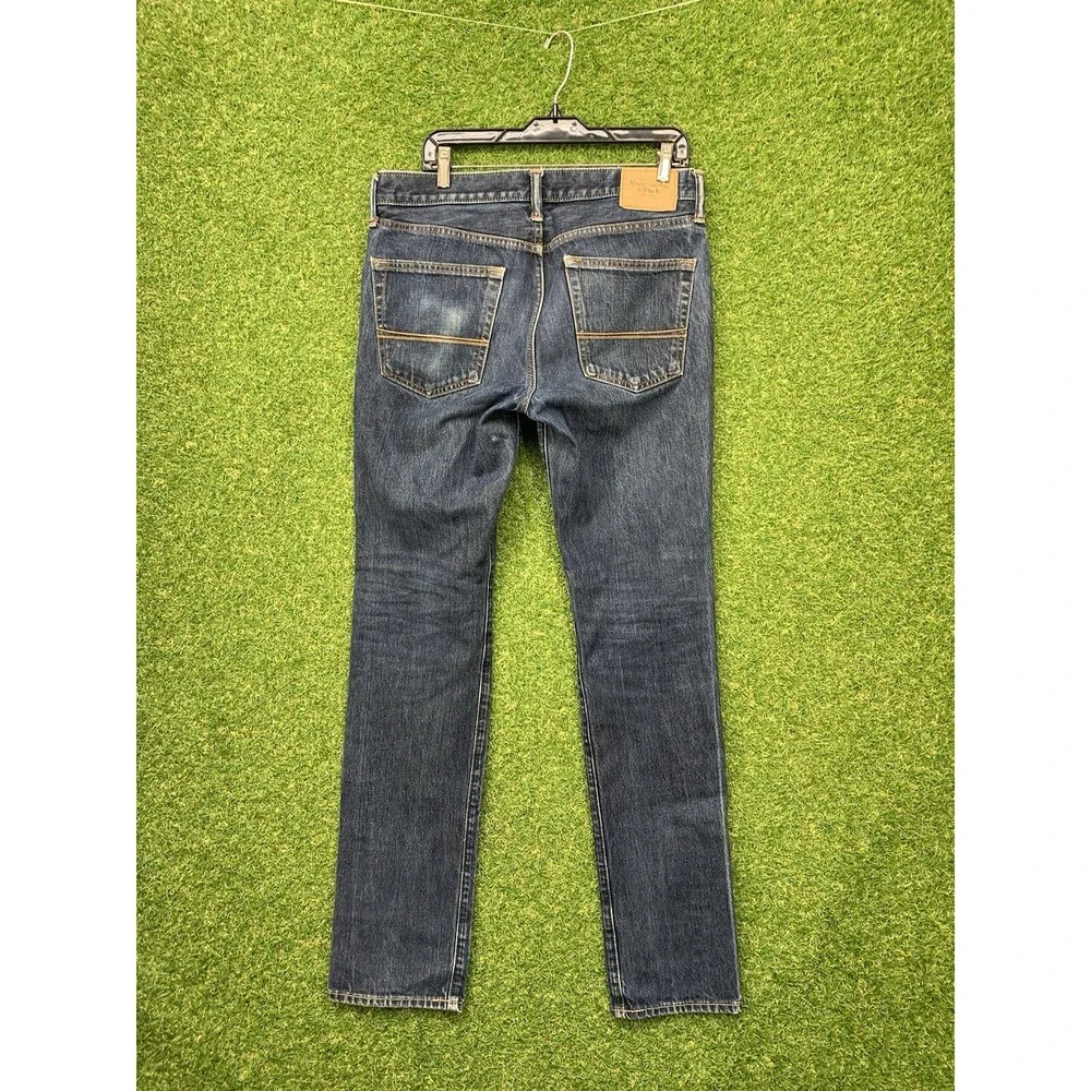 Abercrombie Fitch Jeans Mens 32x34 Blue Athletic Stretch Skinny Preppy Normcore